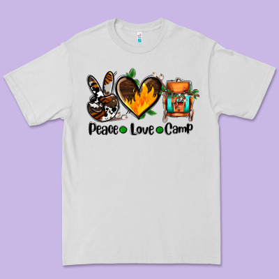 Peace Love Camp Ado Premium Tee Designed By Adodesignshop