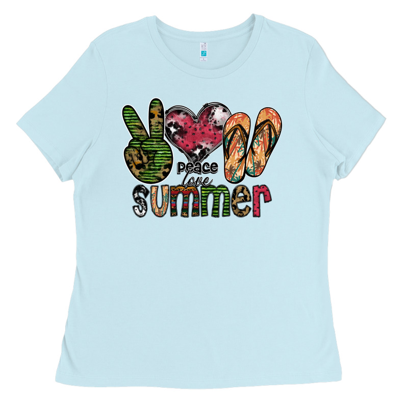 Peace Love Summer Ladies Tee by SublimationCraftShop | Teevron