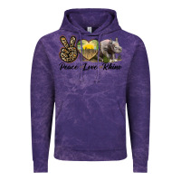 Cloud Purple peace love rhino Vintage Hoodie - LillyAllenDesigns