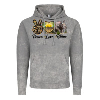Cloud Rock peace love rhino Vintage Hoodie - LillyAllenDesigns