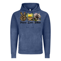 Vintage Denim peace love rhino Vintage Hoodie - LillyAllenDesigns