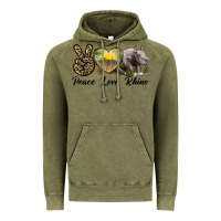 Vintage Olive peace love rhino Vintage Hoodie - LillyAllenDesigns