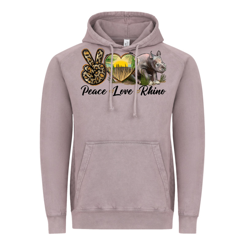 Peace Love Rhino Vintage Hoodie by LillyAllenDesigns | Teevron