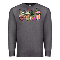Charcoal Heather Halloween coffee cups Premium Sweatshirt - NancyCooperArtShop