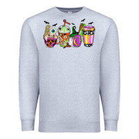 Heather Grey Halloween coffee cups Premium Sweatshirt - NancyCooperArtShop