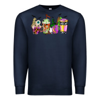 Navy Halloween coffee cups Premium Sweatshirt - NancyCooperArtShop