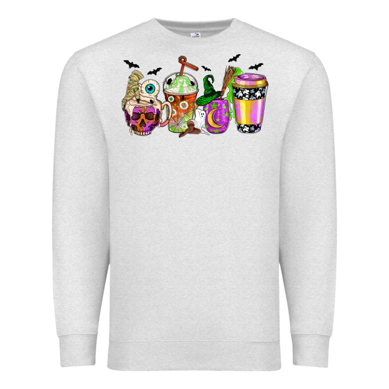 Halloween Coffee Cups Premium Sweatshirt by NancyCooperArtShop | Teevron
