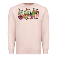 Pale Pink Halloween coffee cups Premium Sweatshirt - NancyCooperArtShop