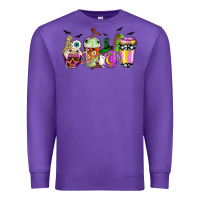 Purple Halloween coffee cups Premium Sweatshirt - NancyCooperArtShop