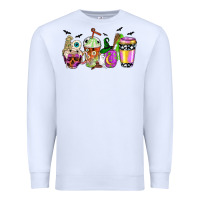 White Halloween coffee cups Premium Sweatshirt - NancyCooperArtShop