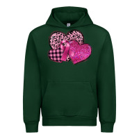 Forest Green breast cancer hearts Urban Hoodie - FaDigitalArtStudio