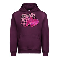 Mauve Wine breast cancer hearts Urban Hoodie - FaDigitalArtStudio