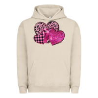 Pigment French Oak breast cancer hearts Urban Hoodie - FaDigitalArtStudio