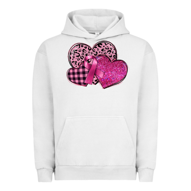 Breast Cancer Hearts Urban Hoodie by FaDigitalArtStudio | Teevron