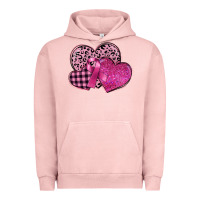 Pigment Salmon breast cancer hearts Urban Hoodie - FaDigitalArtStudio