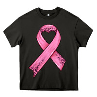 Asphalt pink ribbon Heavy Core Tee - HRA Design Shop