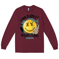 Burgundy somebody's feral wrestling mom Long Sleeve Tee - MaliasSmallBusiness