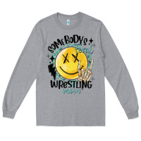 Heather Grey somebody's feral wrestling mom Long Sleeve Tee - MaliasSmallBusiness