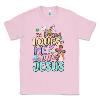 Bubblegum Pink no bunny loves me like jesus Classic Tee - MaliasSmallBusiness