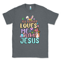 Charcoal Heather no bunny loves me like jesus Classic Tee - MaliasSmallBusiness