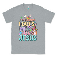 Heather Grey no bunny loves me like jesus Classic Tee - MaliasSmallBusiness
