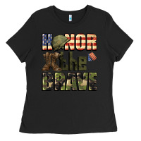 Black Honor the brave 4th of july Ladies Tee - CowGirlArtShop