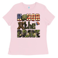 Bubblegum Pink Honor the brave 4th of july Ladies Tee - CowGirlArtShop