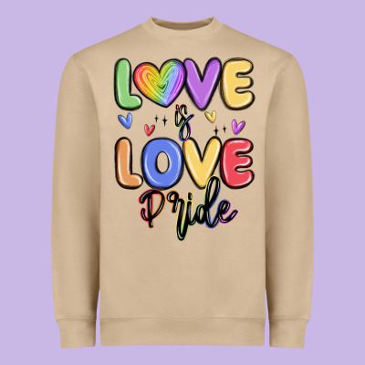 Love Is Love Pride Heavyweight Sweatshirt Designed By Maliassmallbusiness