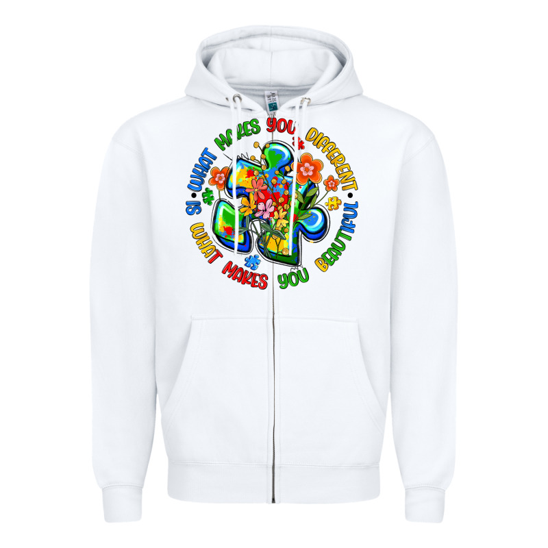 What Makes You Different Is What Makes You Beautif Zipper Hoodie by Artiststas | Teevron
