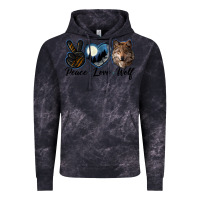 Cloud Black peace love wolf head Vintage Hoodie - LillyAllenDesigns