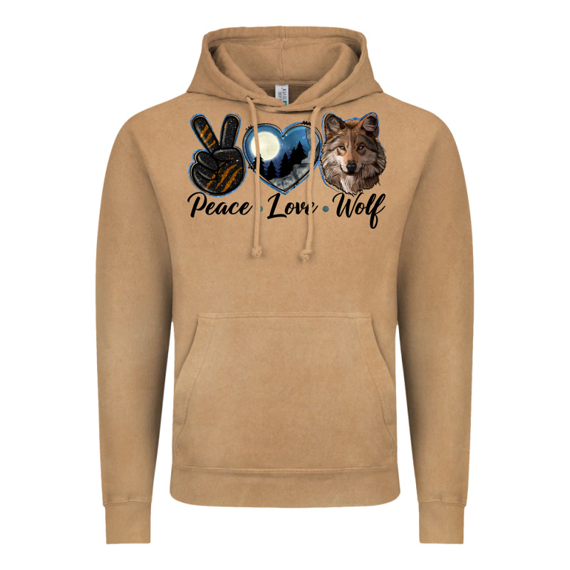 Peace Love Wolf Head Vintage Hoodie by LillyAllenDesigns | Teevron