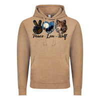 Vintage Coffee peace love wolf head Vintage Hoodie - LillyAllenDesigns