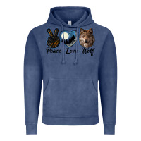 Vintage Denim peace love wolf head Vintage Hoodie - LillyAllenDesigns