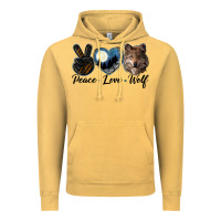 Vintage Mustard peace love wolf head Vintage Hoodie - LillyAllenDesigns
