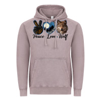 Vintage Zinc peace love wolf head Vintage Hoodie - LillyAllenDesigns