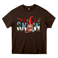 Chocolate Brown let it snow Heavy Core Tee - FaDigitalArtStudio