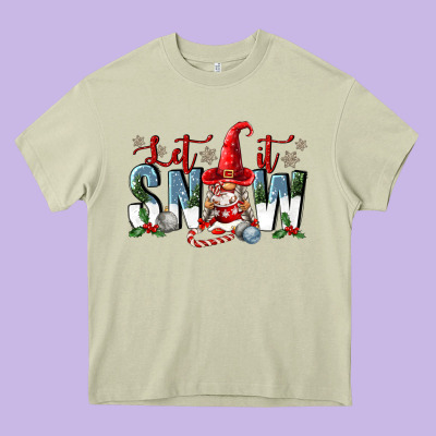 Let It Snow Heavy Core Tee Designed By Fadigitalartstudio