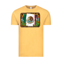 Mexican Flag Background With Cactus And Sunflower Vintage Tee | Teevron