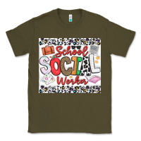 Army Green School Social Worker Classic Tee - CowhideDigitalArt