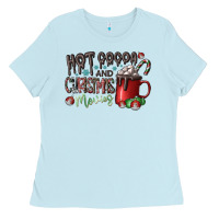 Baby Blue hot cocoa and christmas movies Ladies Tee - CowhideDigitalArt