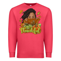 Cardinal Thankful Fall with black girl Premium Sweatshirt - NancyCooperArtShop