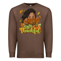 Chestnut Thankful Fall with black girl Premium Sweatshirt - NancyCooperArtShop