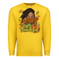 Lemon Thankful Fall with black girl Premium Sweatshirt - NancyCooperArtShop