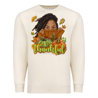 Sandshell Thankful Fall with black girl Premium Sweatshirt - NancyCooperArtShop