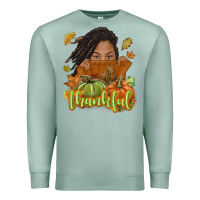 Seafoam Thankful Fall with black girl Premium Sweatshirt - NancyCooperArtShop