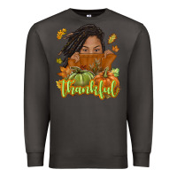 Smoke Thankful Fall with black girl Premium Sweatshirt - NancyCooperArtShop
