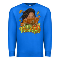 True Royal Thankful Fall with black girl Premium Sweatshirt - NancyCooperArtShop
