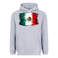 Heather Grey Mexican flag Heavyweight Hoodie - NancyCooperArtShop