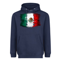 Navy Mexican flag Heavyweight Hoodie - NancyCooperArtShop