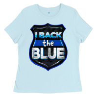 Baby Blue I back the blue 4th of July Ladies Tee - CowGirlArtShop